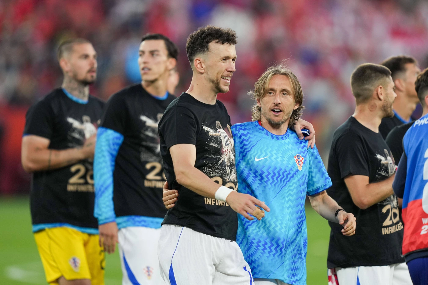 Panama v Croatia - 2026 FIFA World Cup, WM, Weltmeisterschaft, Fussball Group L Ivan Perisic 14 of Croatia wearing the shirt commemorating Luka Modric 10 of Croatia 200 matches with the Croatian na...