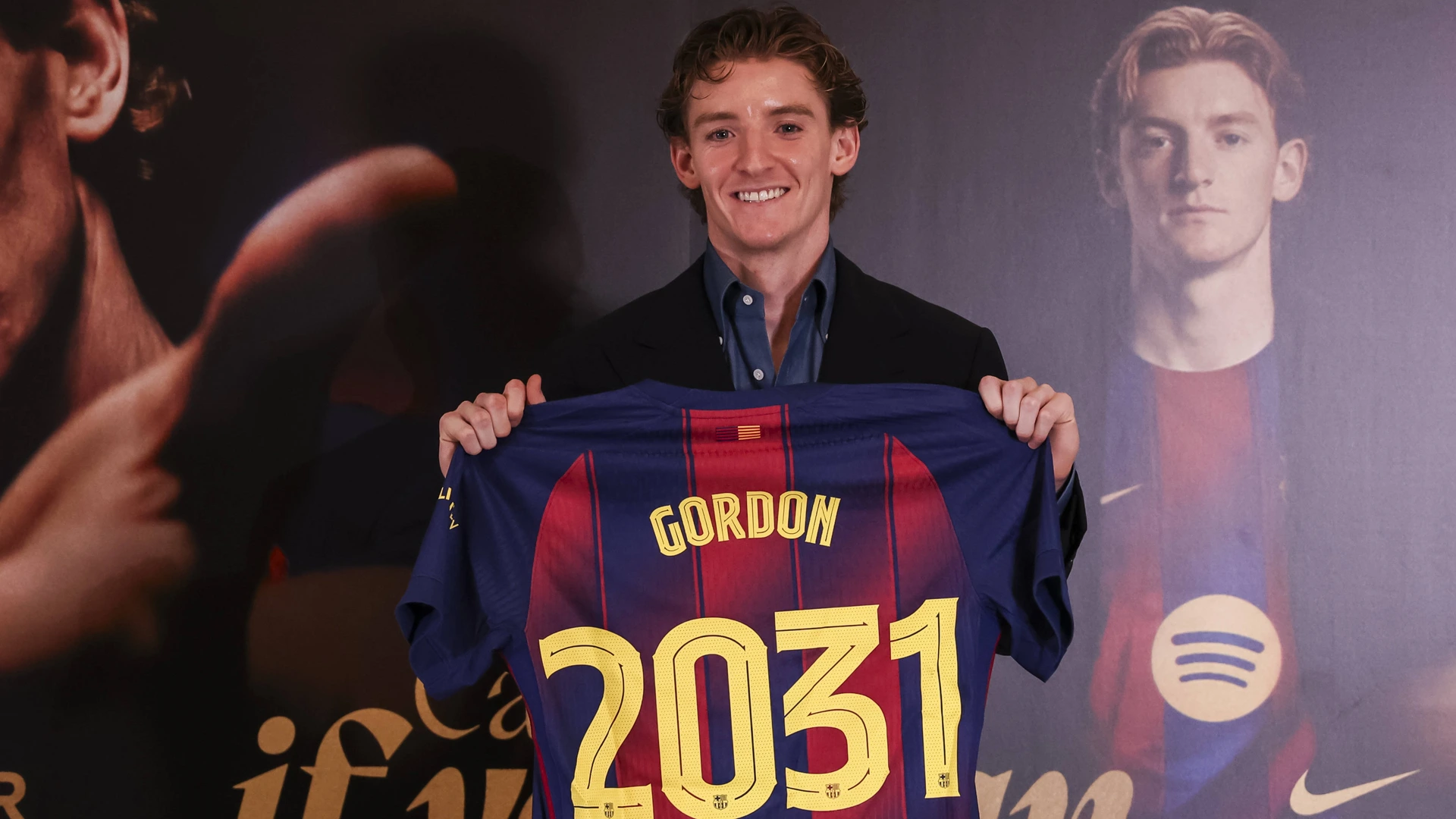 Anthony Gordon his presentation as new player of FC Barcelona, Barca at Commercial Office on May 29, 2026 in Barcelona, Spain. 