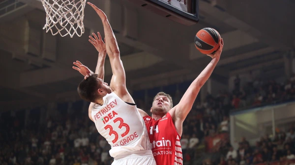 CRVENA ZVEZDA vs OLYMPIACOS PIRAEUS SASHA VEZENKOV, basketball player of Olympiacos Piraeus, at the Euroleague match against Crvena zvezda, at Aleksandar Nikolic arena. Belgrade, 06.04.2023.